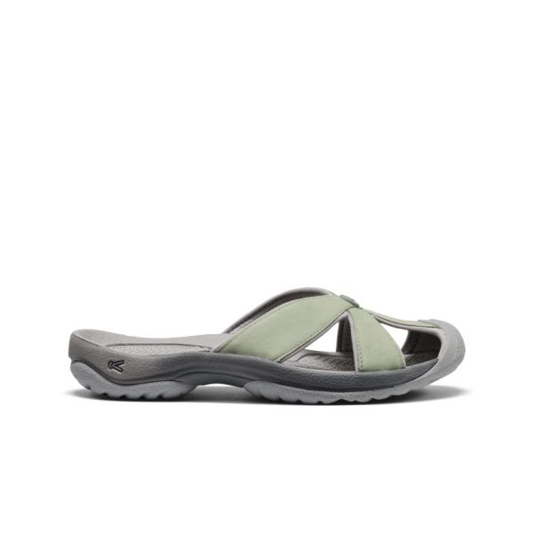 Women's Bali Leather Slide Sandal  |  Lily Pad/Steel Grey